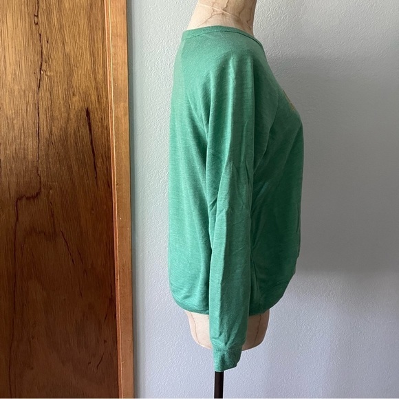 MERRY STITCHMAS sz S Christmas Green Long Sleeve Tshirt Stitch - Picture 5 of 7